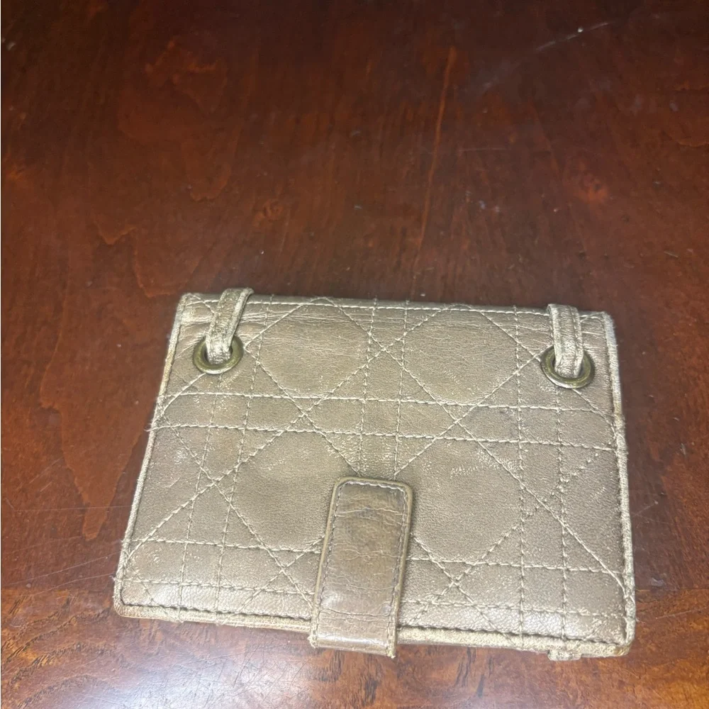 Dior champagne Gold Leather wallet